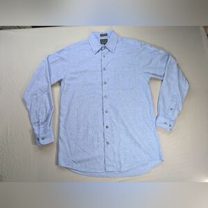 Viyella Bullock & Jones Mens Blue Cotton Wool Blend Button Down Shirt Size M